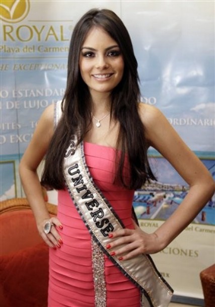 Miss Universe 2010 Jimena Navarrete of Mexico listens a question during a 